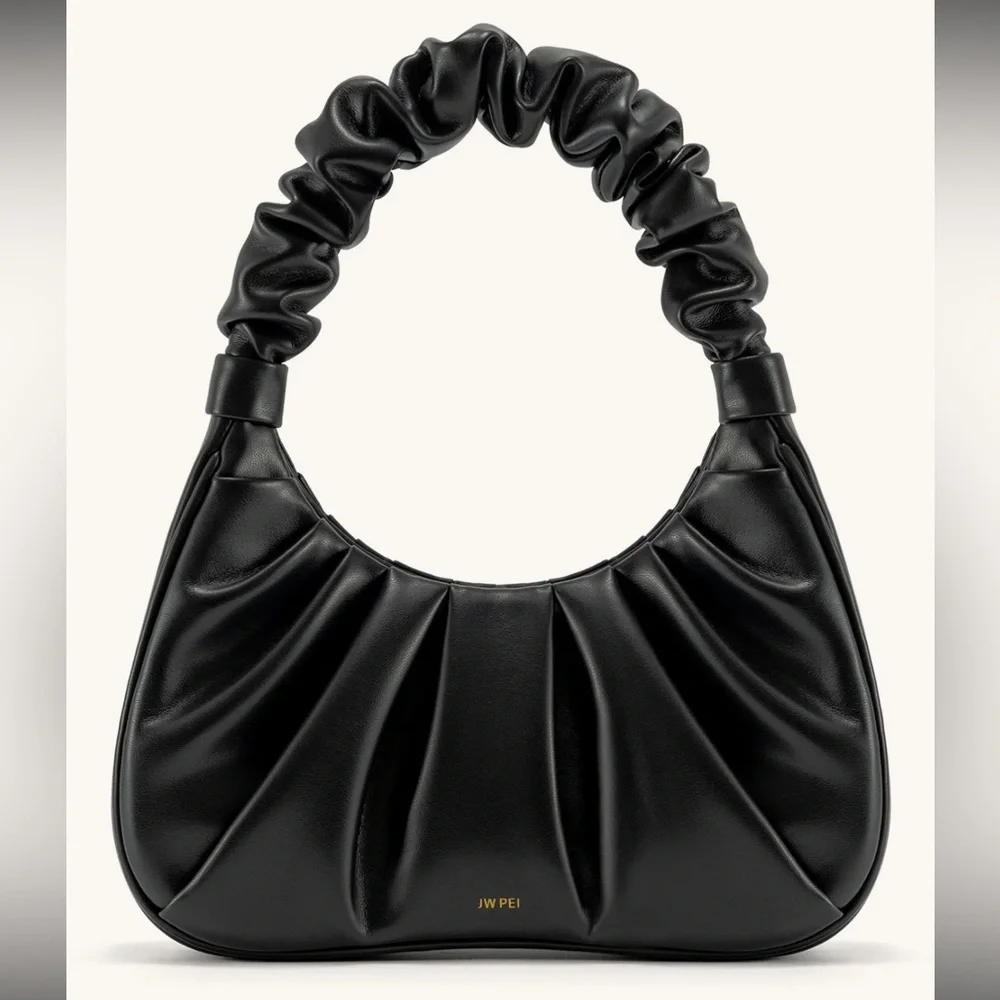 JW PEI Gabbi Ruched Hobo Handbag in Black